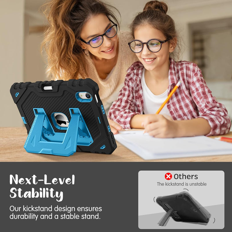 iPad Mini 7th Gen (A17 Pro), iPad Mini 6th Gen Rugged Shockproof Case with Kickstand, 3-Layer Protection, Kid-Friendly | Fintie