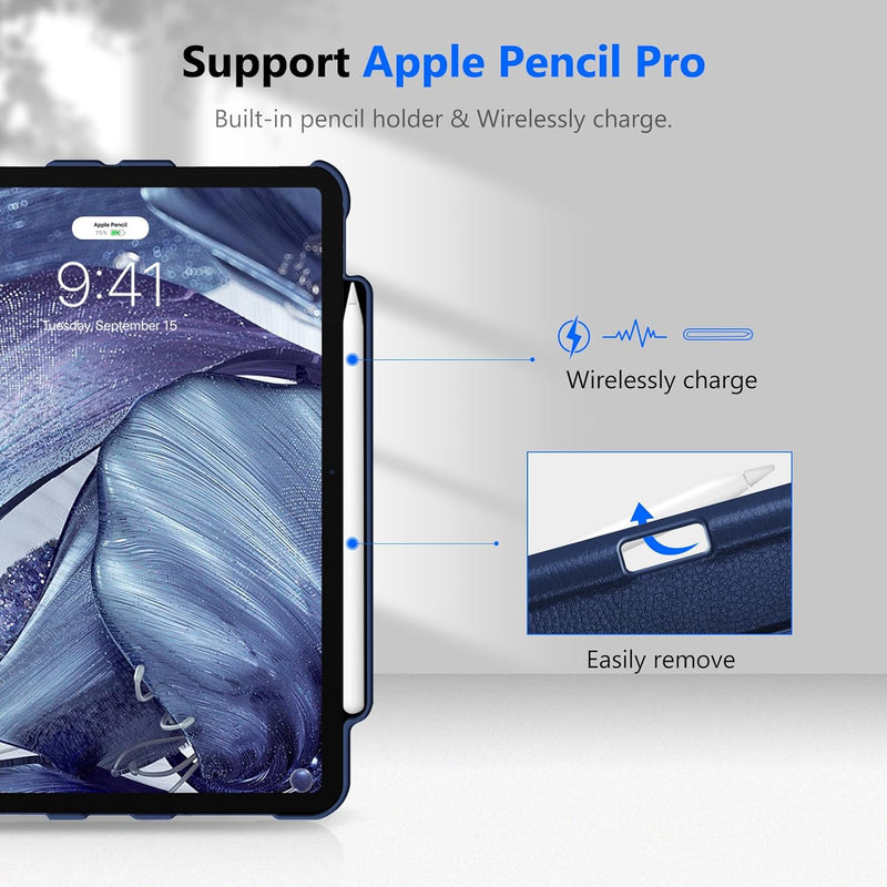 iPad Pro 11-inch 2024 (M4 chip) 360-Degree Swiveling Stand Case | Fintie