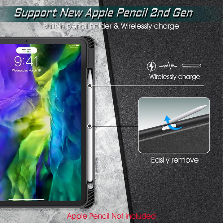 Yoedge Custodia In Pelle PU Con Funzione Stand Per IPad Pro 11 Pollici (2021/2020/2018) Morbida TPU Interno - Design Gufo
