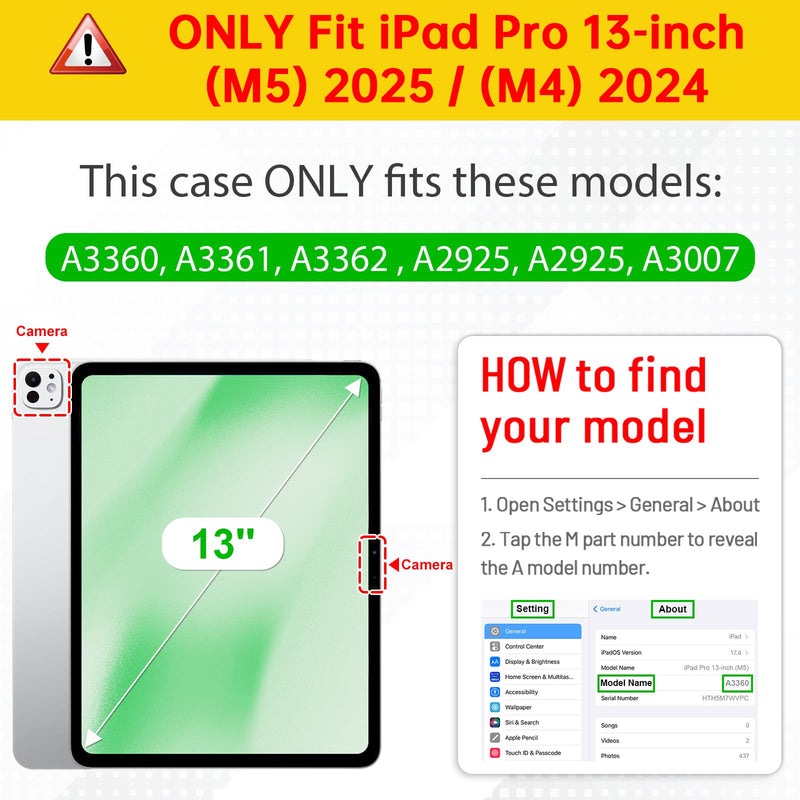 iPad Pro 13-inch (M5/M4, 2025/2024) Hybrid Slim Case | Fintie