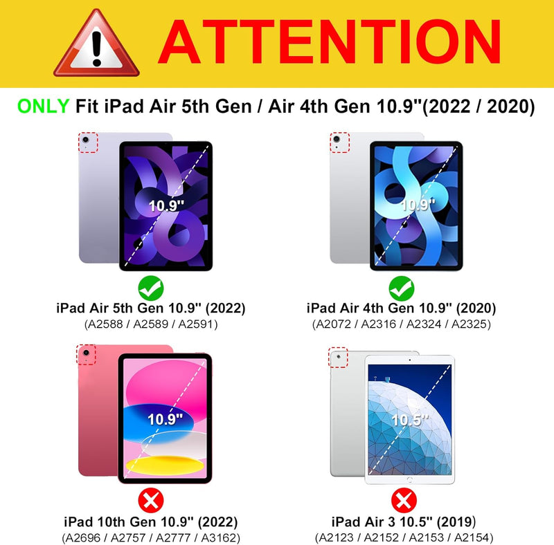 iPad Air 5th/4th Gen 10.9" Rotating Grip Case w/ Screen Protector | Fintie