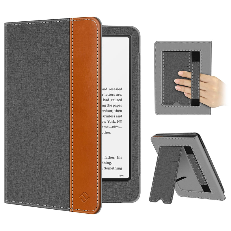 Kindle Paperwhite/Kindle Colorsoft 7" (12th Gen, 2024) Vegan Leather Sleeve Case with Stand and Handstrap | Fintie