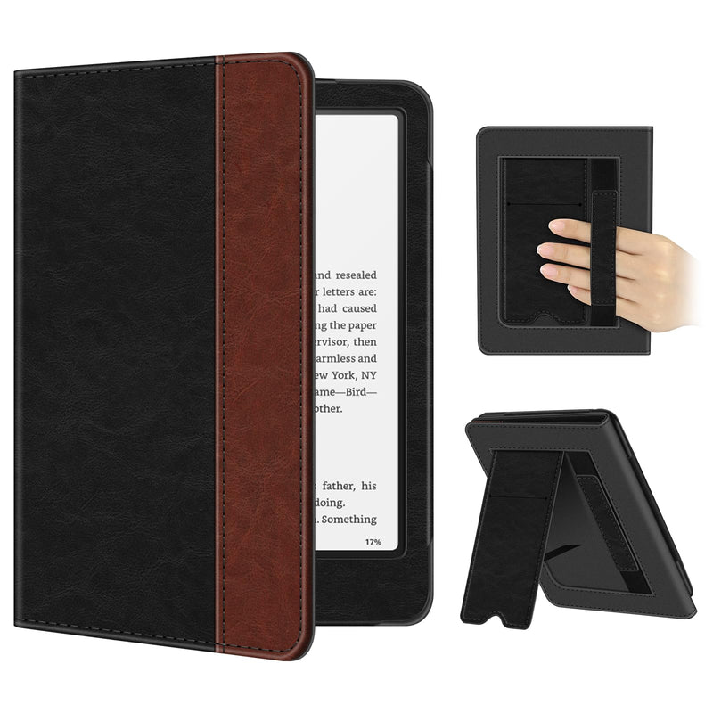 Kindle Paperwhite/Kindle Colorsoft 7" (12th Gen, 2024) Vegan Leather Sleeve Case with Stand and Handstrap | Fintie