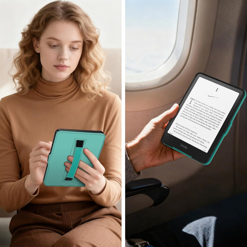 Slim Case for Kindle Paperwhite 12th Gen & Kindle Colorsoft, with Hand Strap & Magnetic Shell Cover | Fintie