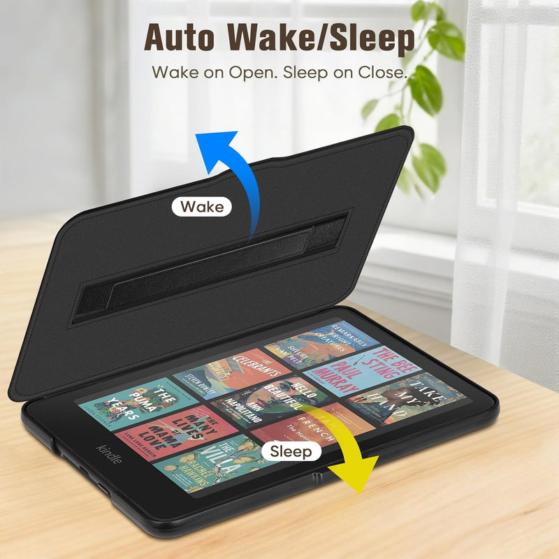 Slim Case for Kindle Paperwhite 12th Gen & Kindle Colorsoft, with Hand Strap & Magnetic Shell Cover | Fintie