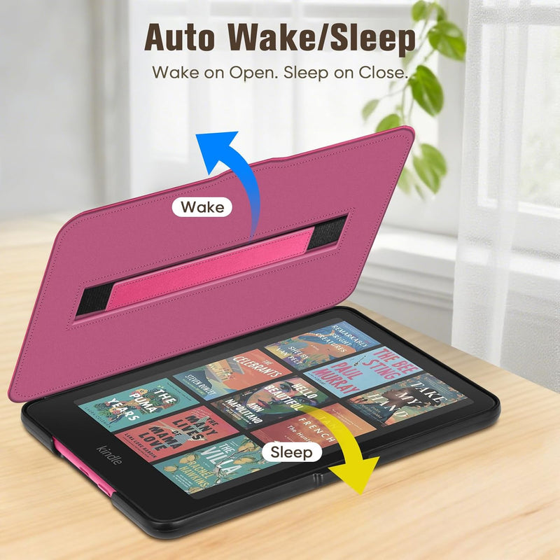 Slim Case for Kindle Paperwhite 12th Gen & Kindle Colorsoft, with Hand Strap & Magnetic Shell Cover | Fintie