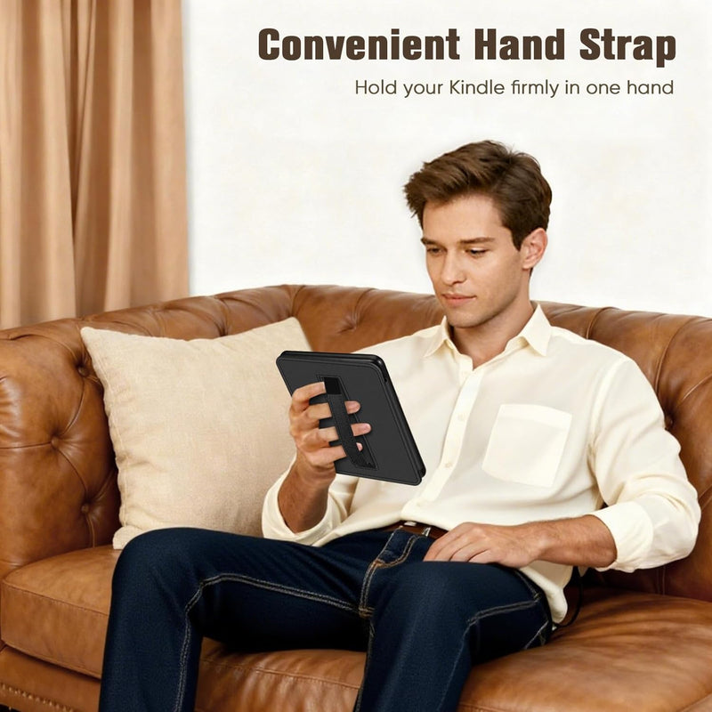 Slim Case for Kindle Paperwhite 12th Gen & Kindle Colorsoft, with Hand Strap & Magnetic Shell Cover | Fintie