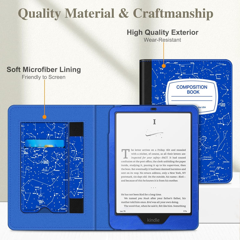Kindle Paperwhite/Kindle Colorsoft 7" (12th Gen, 2024) Vegan Leather Sleeve Case with Stand and Handstrap | Fintie