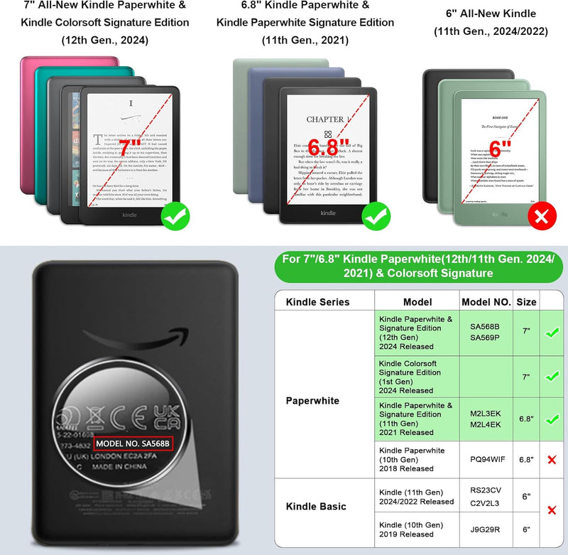 Kindle Paperwhite 7" (12th Gen)/Kindle Colorsoft Case with Kickstand & Handstrap | Fintie