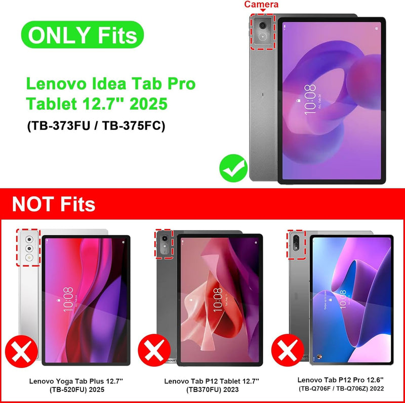 Lenovo Idea Tab Pro 12.7-inch (TB-373FU/ TB-375FC) 2025 Clear Back Cover, Anti-Scratch | Fintie