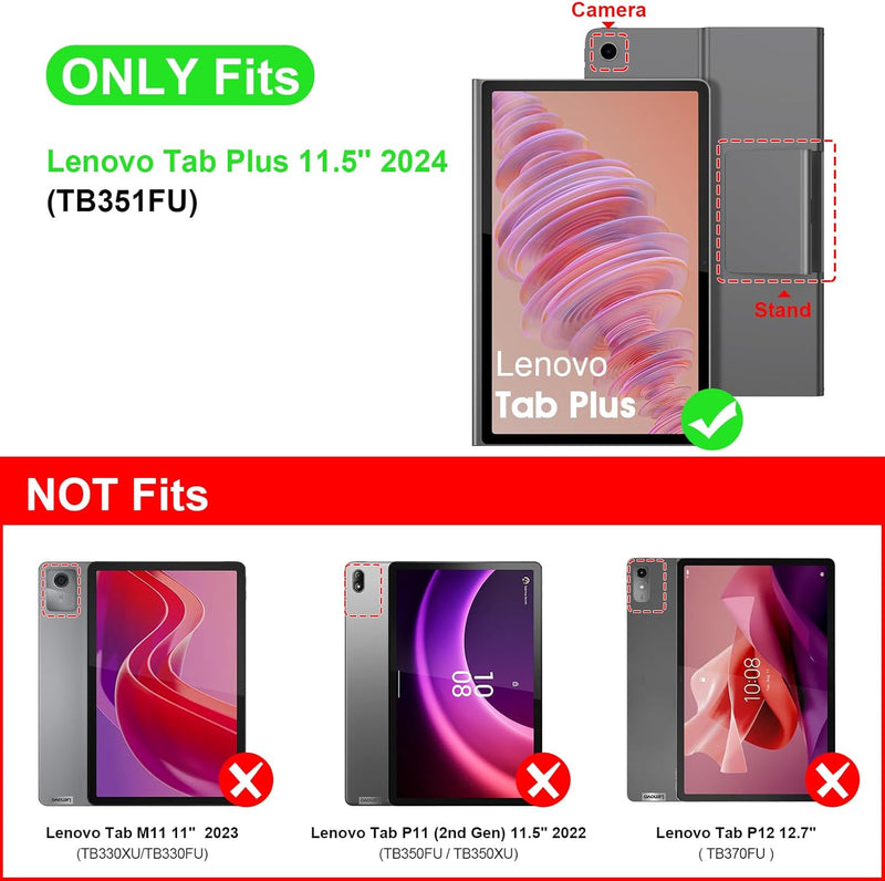 Lenovo Tab Plus 11.5-inch Tablet (TB351FU) 2024 Slim Stand Case | Fintie