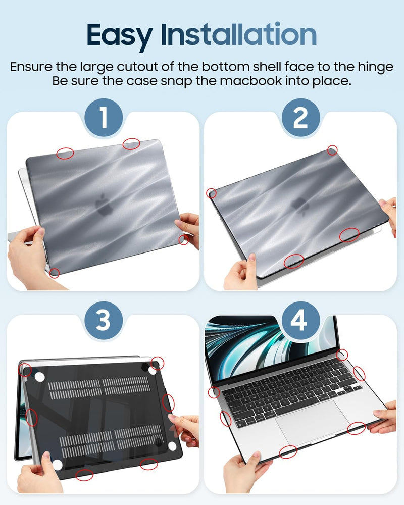 MacBook Air 13.6" M4/M3/M2 Chip (Model A3240/A3113/A2681, 2025/2024/2022) Hard Shell Case | Fintie