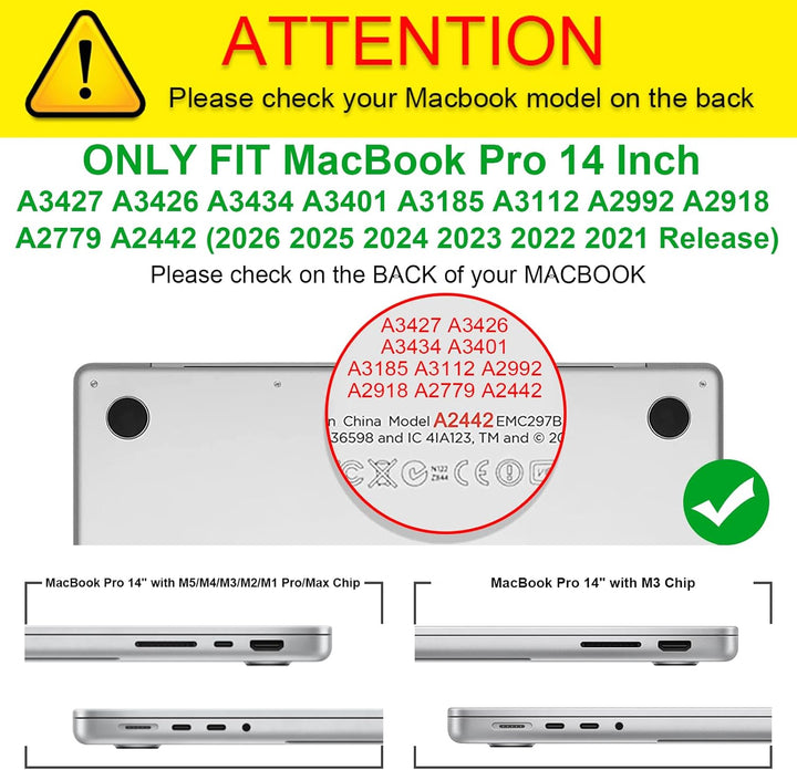MacBook Pro 14-Inch (M5/M4/M3/M2/M1 Chip, 2026-2021) Snap-On Hard