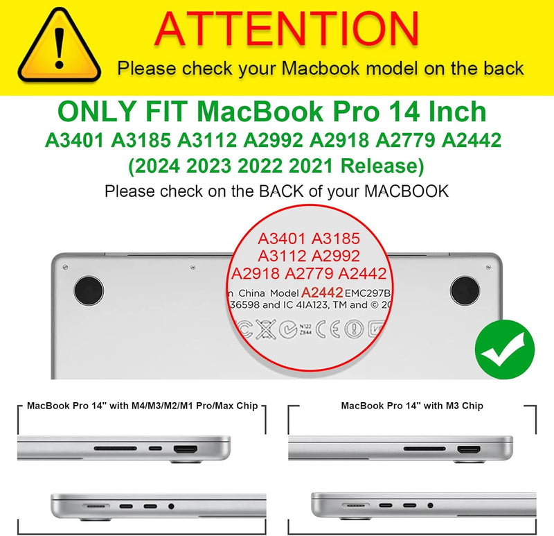 MacBook Pro 14 Inch (M4/M3/M2/M1 Chip, 2024/2023/2021) Snap-On HardShell Case | Fintie