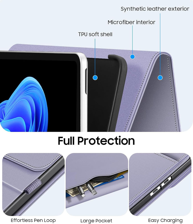 Surface Pro 12" (1st Edition, 2025) Multi-Angle Stand Case with TPU Back Cover & Stylus Holder | Fintie