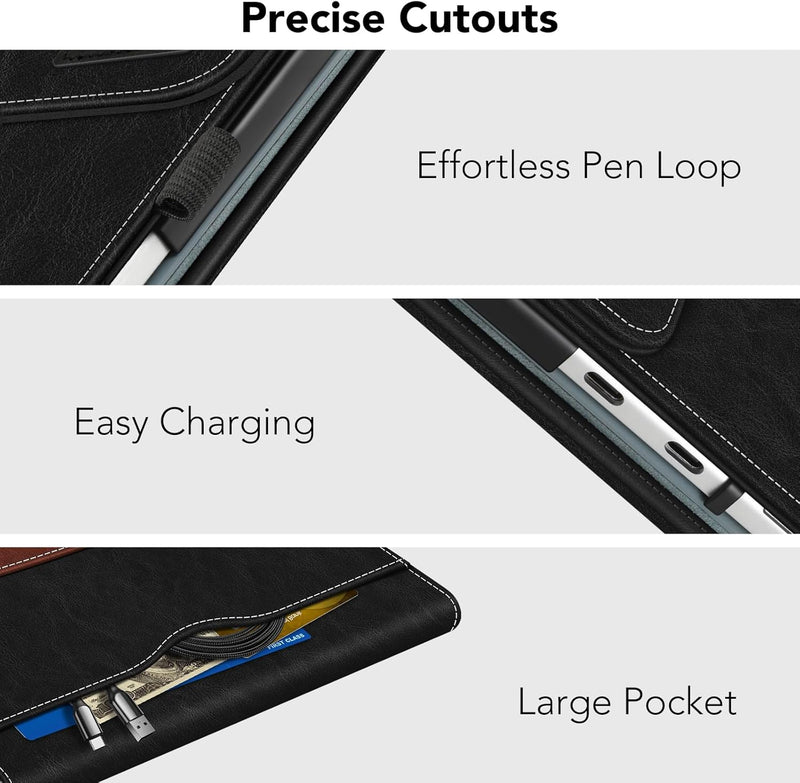 Surface Pro 12" (1st Edition, 2025) Multiple Angle Viewing Portfolio Cover w/Pocket & Stylus Holder | Fintie