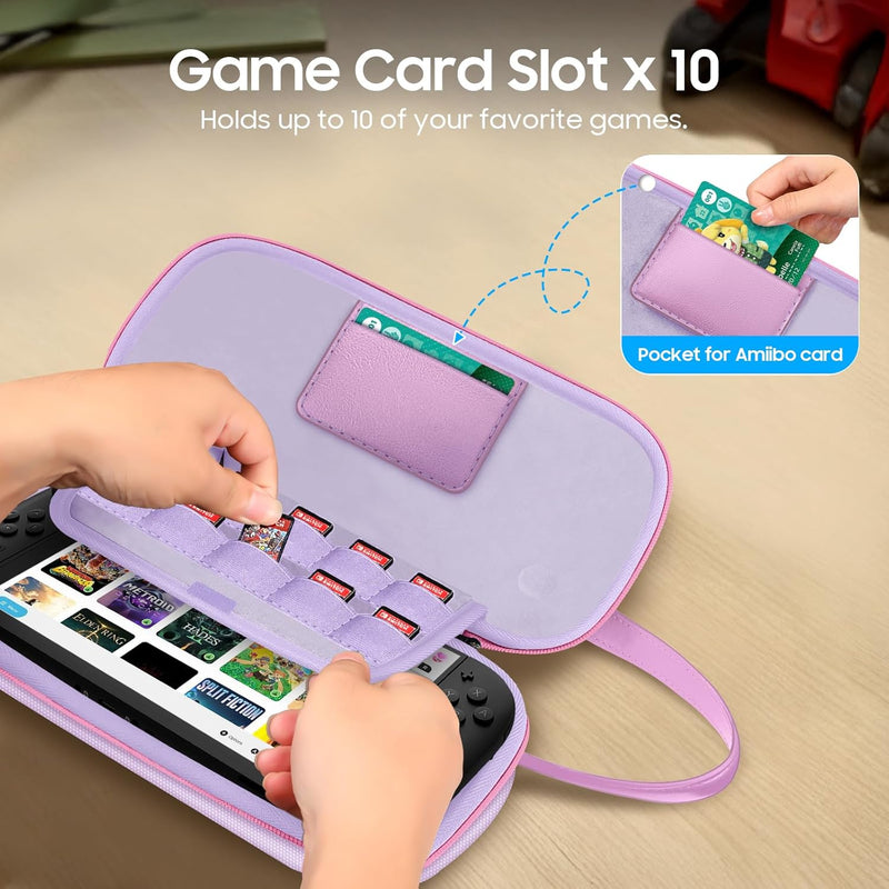 Nintendo Switch 2 (2025) Slim Carrying Case, Hard Shell Protective Case w/10 Game Card Slots | Fintie