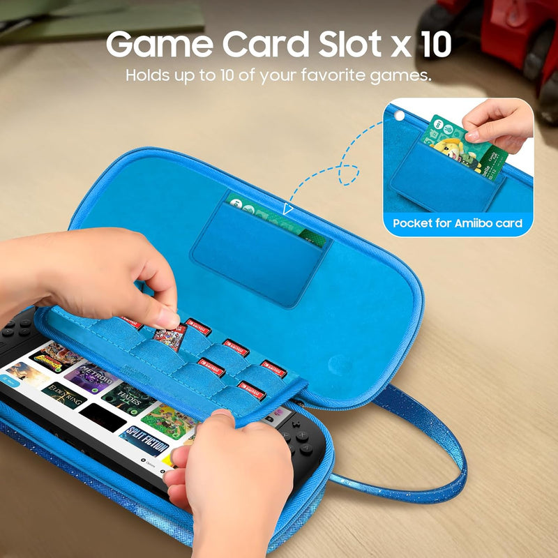Nintendo Switch 2 (2025) Slim Carrying Case, Hard Shell Protective Case w/10 Game Card Slots | Fintie