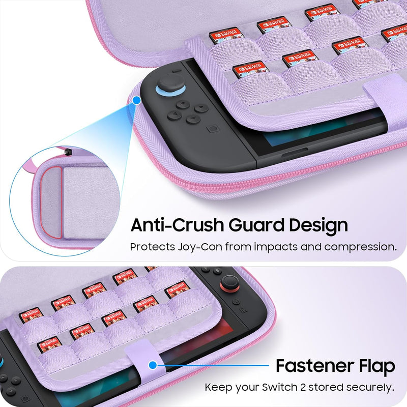 Nintendo Switch 2 (2025) Slim Carrying Case, Hard Shell Protective Case w/10 Game Card Slots | Fintie