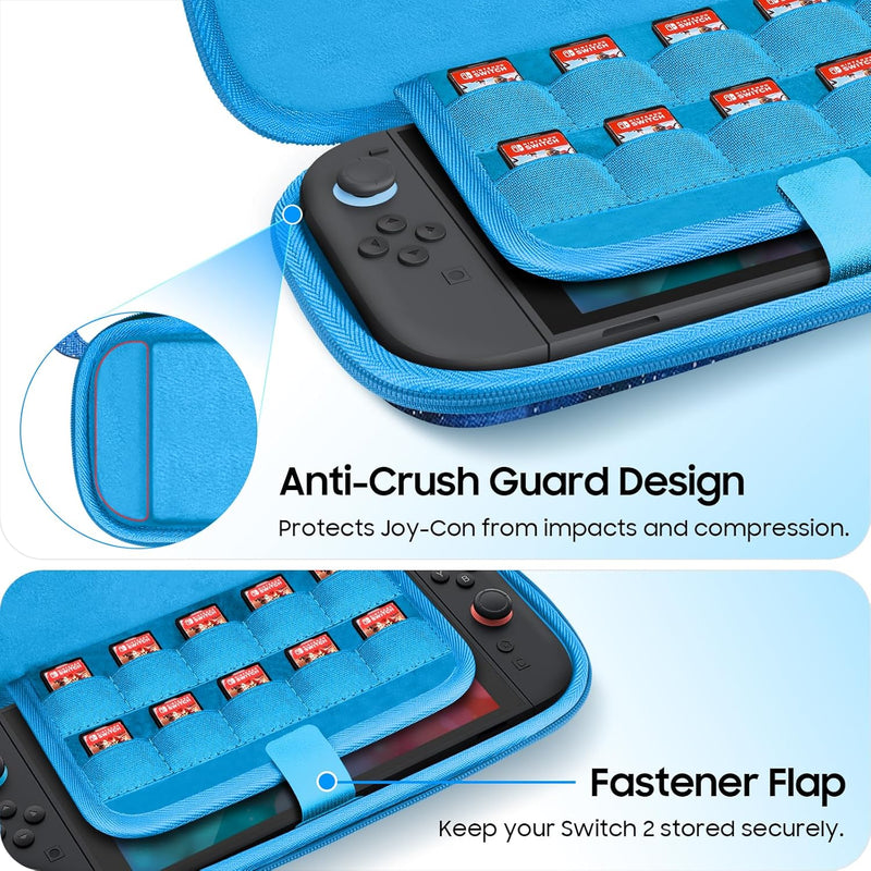 Nintendo Switch 2 (2025) Slim Carrying Case, Hard Shell Protective Case w/10 Game Card Slots | Fintie