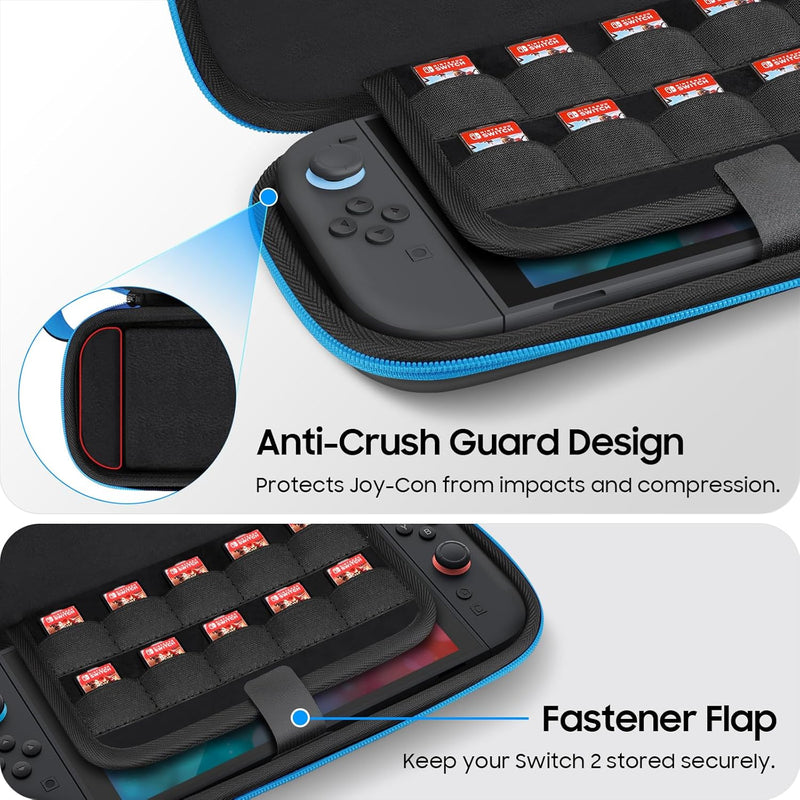 Nintendo Switch 2 (2025) Slim Carrying Case, Hard Shell Protective Case w/10 Game Card Slots | Fintie