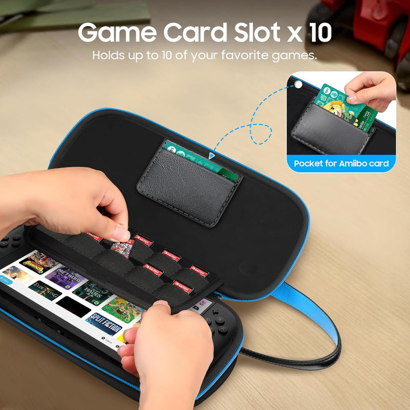 Nintendo Switch 2 (2025) Slim Carrying Case, Hard Shell Protective Case w/10 Game Card Slots | Fintie