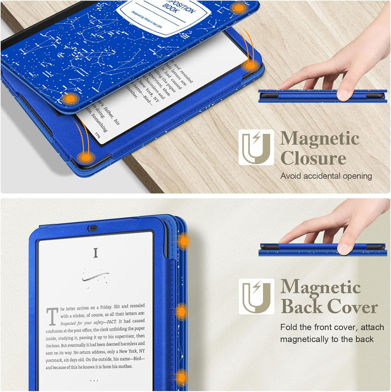 Kindle Paperwhite/Kindle Colorsoft 7" (12th Gen, 2024) Vegan Leather Sleeve Case with Stand and Handstrap | Fintie