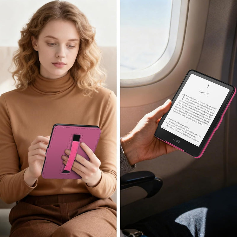 Slim Case for Kindle Paperwhite 12th Gen & Kindle Colorsoft, with Hand Strap & Magnetic Shell Cover | Fintie