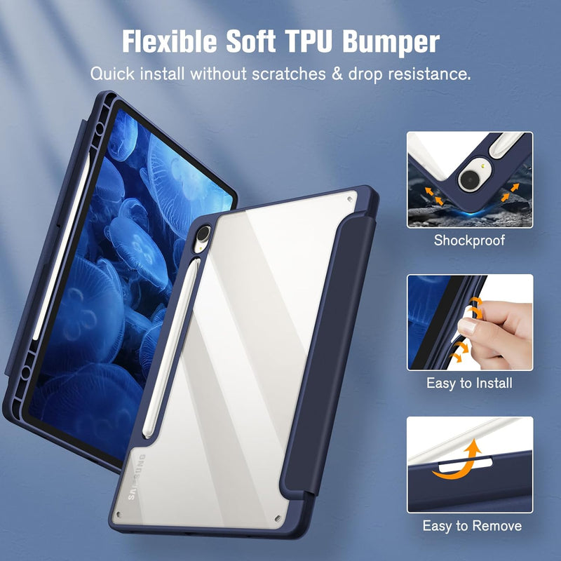 Galaxy Tab S9 11-inch / Tab S9 FE 10.9-inch Hybrid Slim Case w/ Pencil Holder | Fintie
