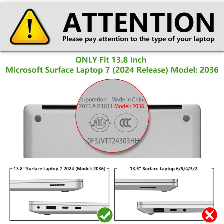 Surface Laptop 7 13.8-Inch (Model: 2036) Snap-On Hard Shell Case