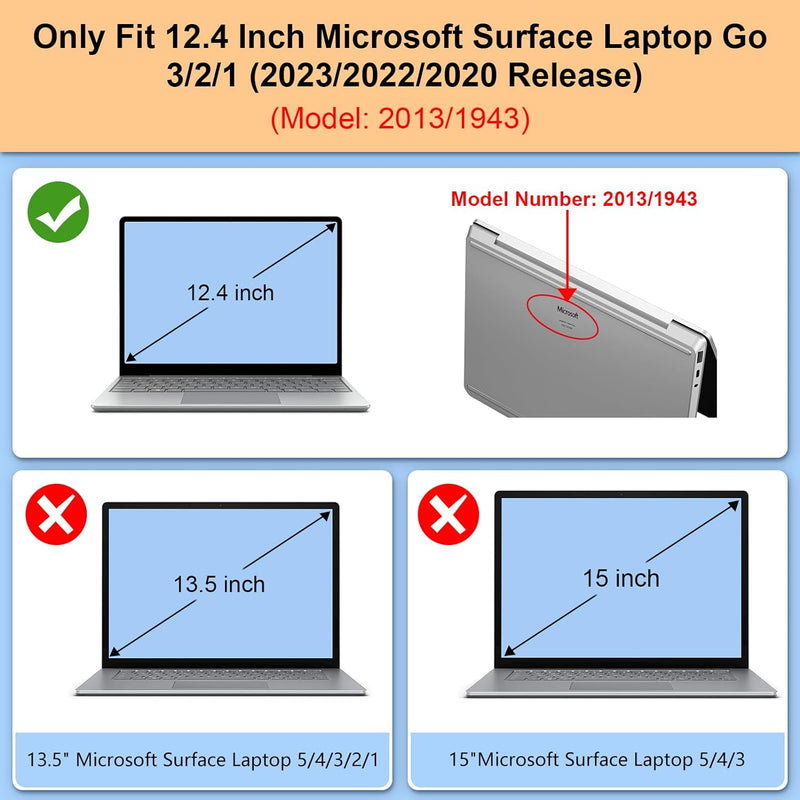 Surface Laptop Go 12.4-inch Heavy-Duty Matte Coated Cover | Fintie