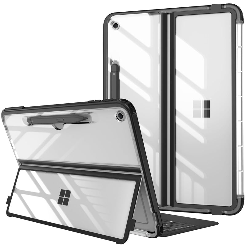 Surface Pro 12" (1st Edition, 2025) Shockproof Folio Case with Clear Back & Kickstand | Fintie