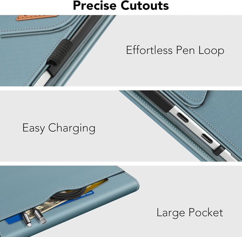 Surface Pro 12" (1st Edition, 2025) Multiple Angle Viewing Portfolio Cover w/Pocket & Stylus Holder | Fintie