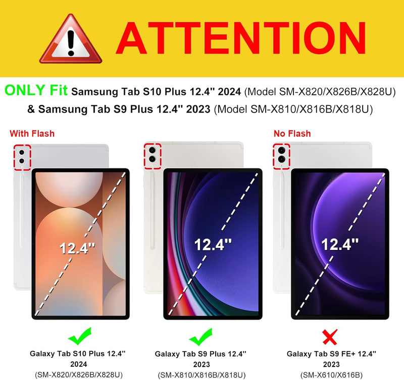 Galaxy Tab S10 Plus/Tab S9 Plus 12.4-inch 360-Degree Rotating Case w/ S Pen Holder | Fintie