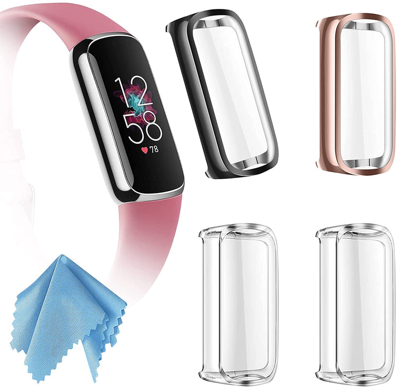 [4 Pack] Fitbit Luxe Screen Protector Case Bumper Cover | Fintie