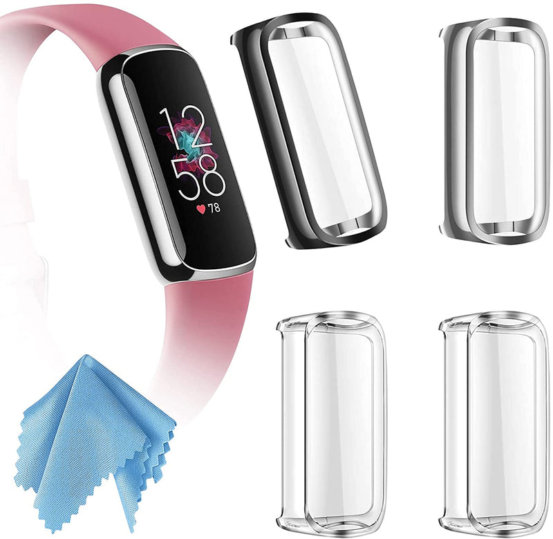 [4 Pack] Fitbit Luxe Screen Protector Case Bumper Cover | Fintie
