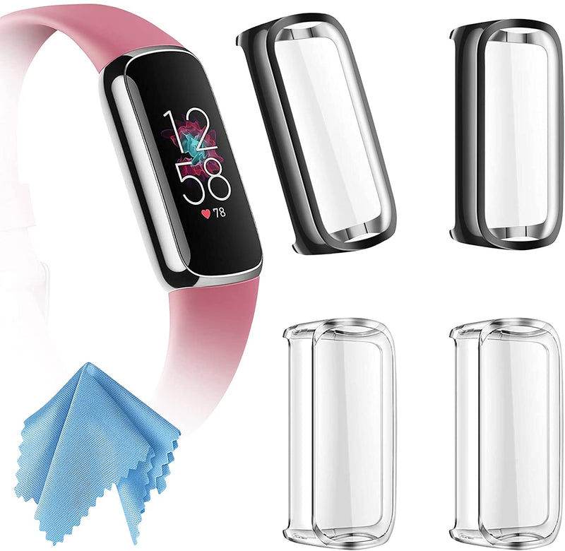 [4 Pack] Fitbit Luxe Screen Protector Case Bumper Cover | Fintie