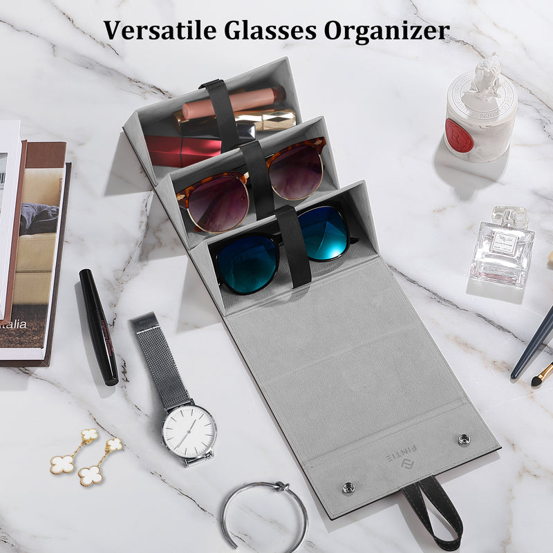 3 Slot Foldable Sunglasses Organizer Travel Case | Fintie