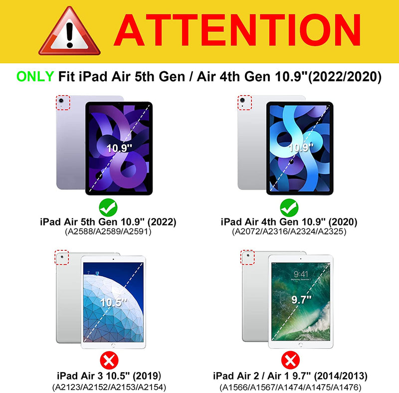 iPad Air 5 / iPad Air 4 Multi-Angle Case w/ Soft TPU Back | Fintie