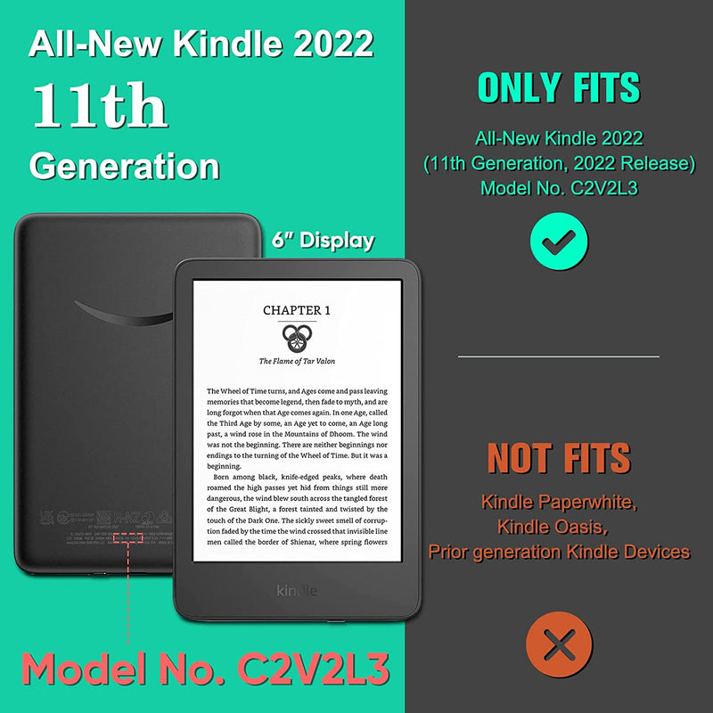Kindle (11th Gen 2022) Vegan Leather Sleeve Case | Fintie