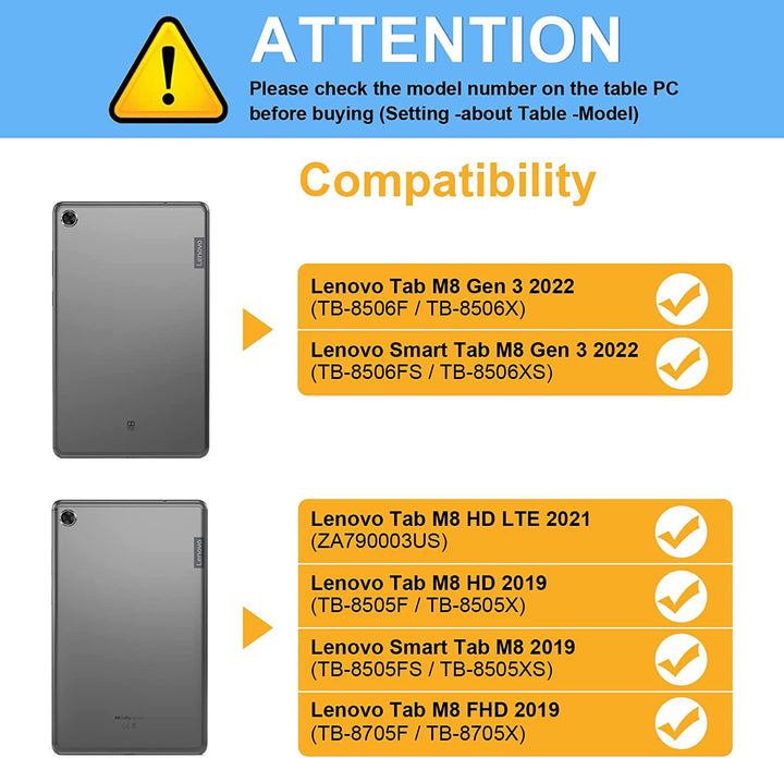 Lenovo Tab M8 Multi-Angle Case w/ Pocket and Stylus Holder | Fintie