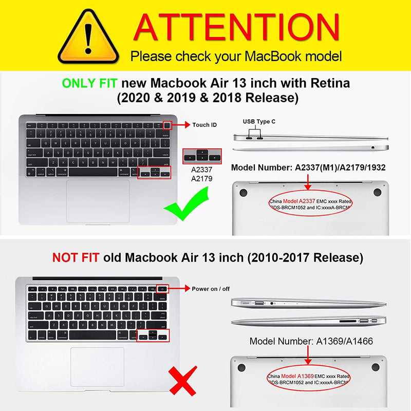 Fintie Case for MacBook Air 13 inch (2020 & 2019 & 2018 Release) A2179 / A1932 - Protective Snap on Hard Shell Cover for New MacBook Air 13 Retina