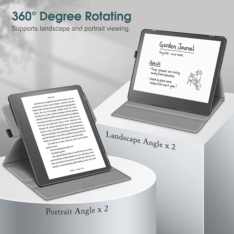 Kindle Scribe (2024/2022) 360-Degree Rotating Case w/ Pencil Holder | Fintie