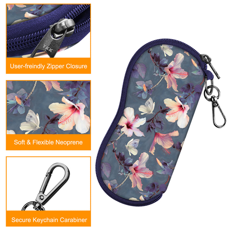 Neoprene Zipper Glasses Soft Case with Carabiner | Fintie