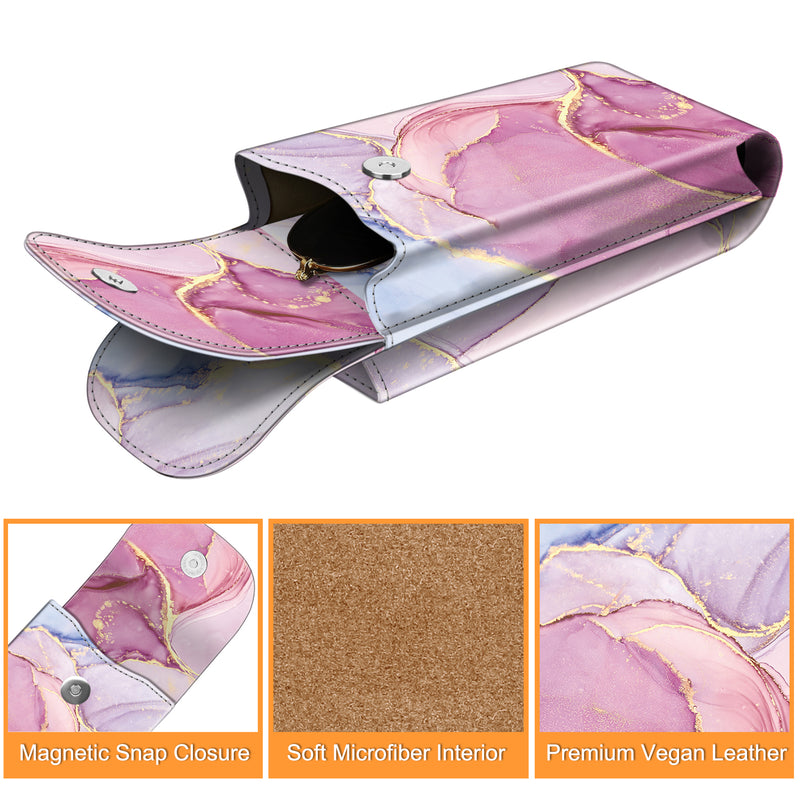 Double Eyeglasses Case with Carabiner Hook | Fintie