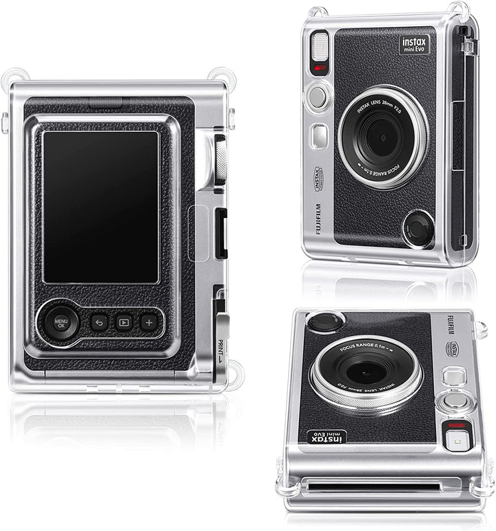 Custodia in cristallo trasparente con cinturino per FUJIFILM instax WIDE Evo Custodia in cristallo trasparente con cinturino per FUJIFILM instax WIDE Evo