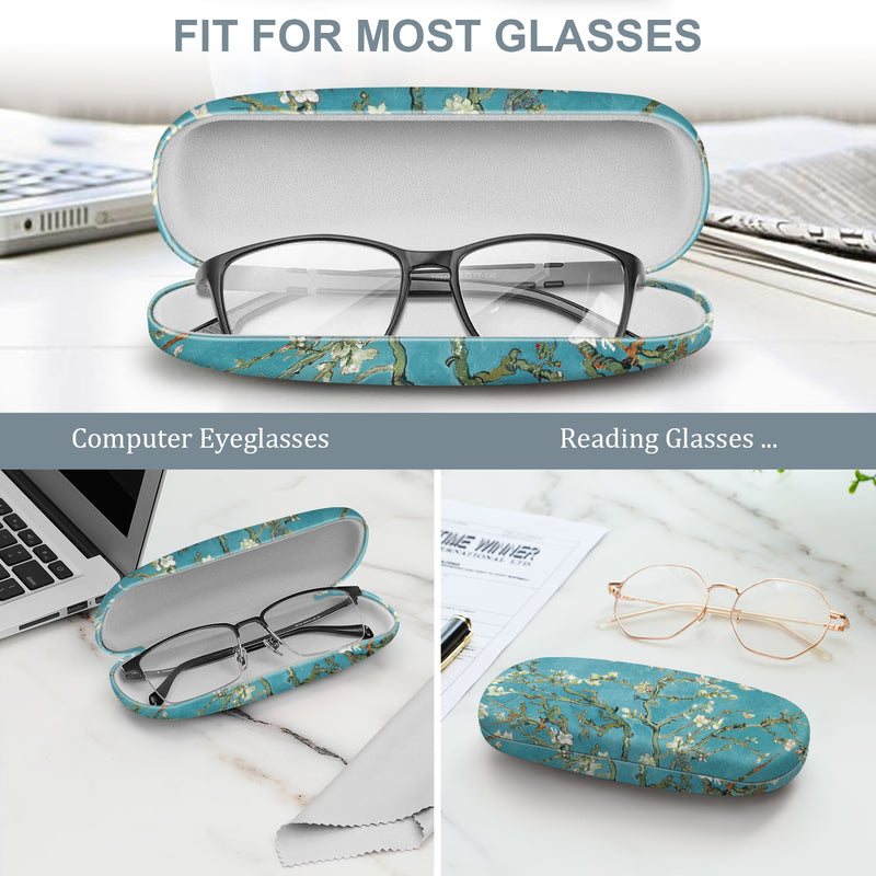 Eyeglasses Holder Box with Cleaning Cloth | Fintie