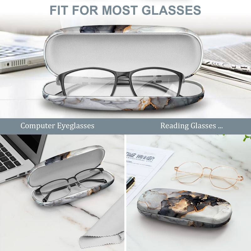 Eyeglasses Holder Box with Cleaning Cloth | Fintie