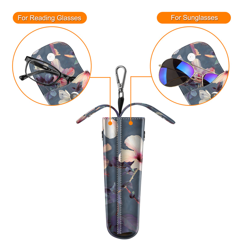 Double Eyeglasses Case with Carabiner Hook | Fintie