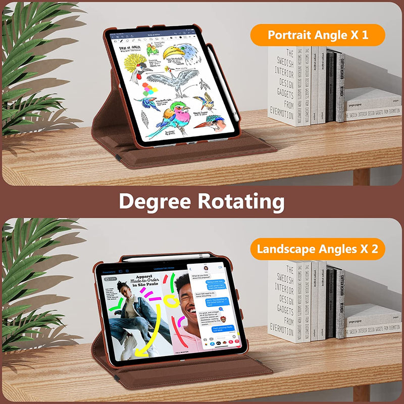 iPad 11-Inch A16 Chip 2025, iPad 10th Gen (2022) 360-Degree Rotating Case w/ Pencil Holder | Fintie